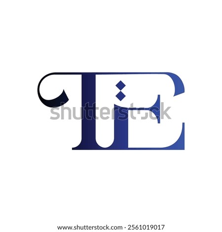 te simple alphabet art vector icon negative space logo design for your business