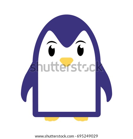 Abstract cute penguin vector in cartoon style isolated on white background. Funny image illustration.