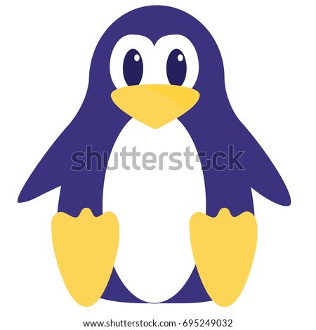 Abstract cute penguin vector in cartoon style isolated on white background. Funny image illustration.