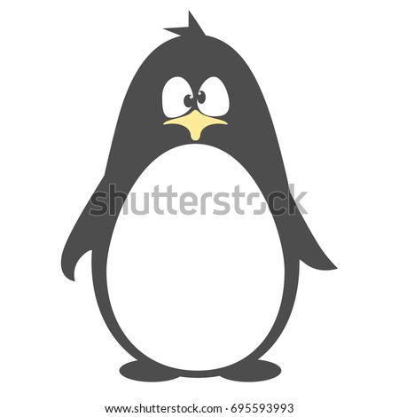 Abstract cute penguin vector in cartoon style isolated on white background. Funny image illustration.