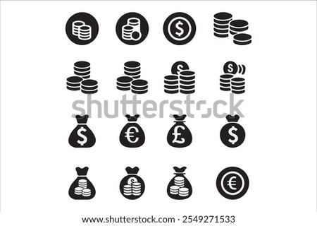 Dollar , Euro , Pound and Yen sign set . Money icon set in circle . Vector illustration