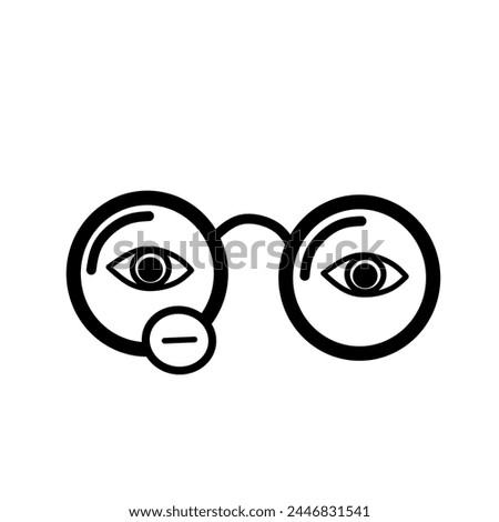 Vision line icon. Special glasses for eyes. minus lenses.Isolated vector illustration