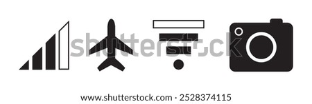 Status bar. Time, communication, Wifi , battery icon. Vector Illustration. Vector Graphic. EPS 10