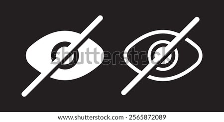 closed eye, eye slash, hide icon symbol vector template