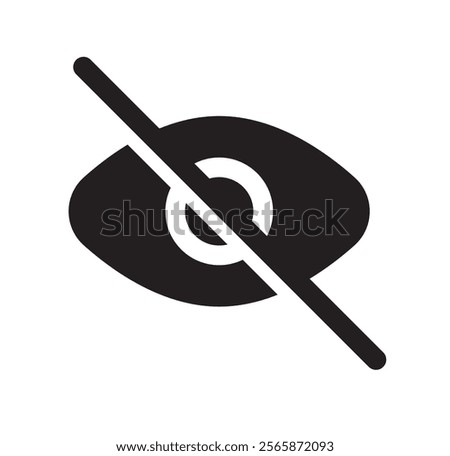 closed eye, eye slash, hide icon symbol vector template