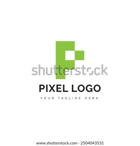 initials letter p square logo design vector illustration template Isolated Design.