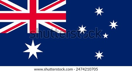 Australia flag vector graphic. Rectangle Australian flag illustration. Australia country flag is a symbol of freedom, patriotism and independence.