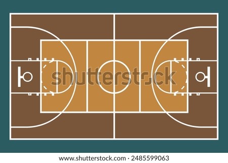 Similar – Foto Bild Basketball-Backboard und Ringnetz auf dem Platz