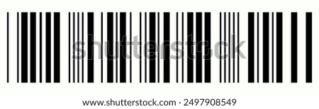 Barcode icon. Barcode vector icon. Simple fake bar code. Bar code for web design. Barcode product distribution icon. Vector illustration isolated on white background.