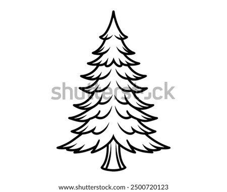 pine tree line art vector white background eps file