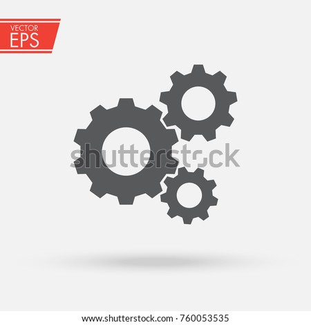 Gear icon. Engineering mechanism. Symbol of mechanization. Machinery industrial technology sign. Progress concept illustration.