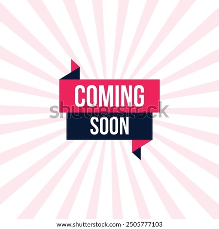 Coming soon design with sunburst background