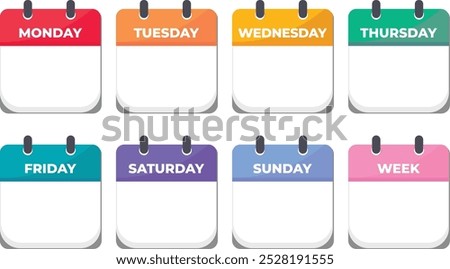 Week calendar schedule template design