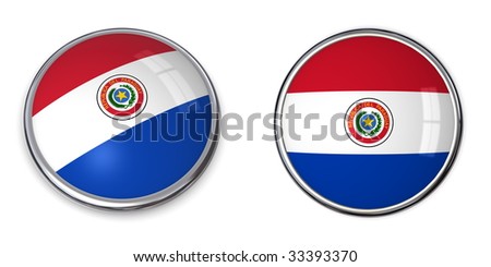button style banner in 3D of Paraguay Foto stock © 