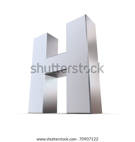 Shiny 3d Letter H Made Of Silver/Chrome Stock Photo 70907122 : Shutterstock