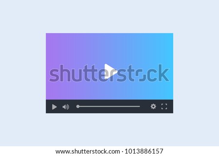 Modern video player interface template for web and mobile apps. Vector illustration on light background.