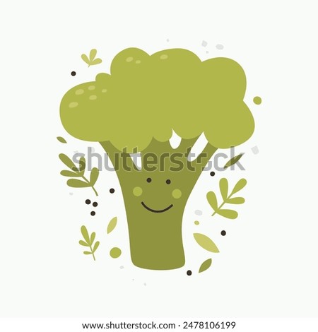 Similar – Image, Stock Photo Funny, laughing cartoon cauliflower figure, isolated against a white background, with both hands thumbs up.