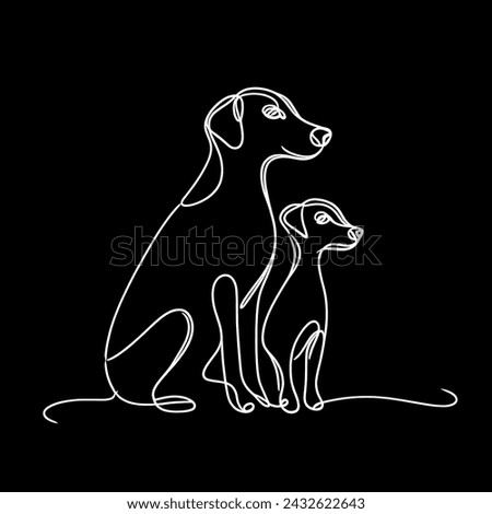 Similar – Image, Stock Photo Two dogs | Against all odds | Ploughing through the sea | The goal in sight