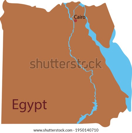 Vector illustration of a map of Egypt. 