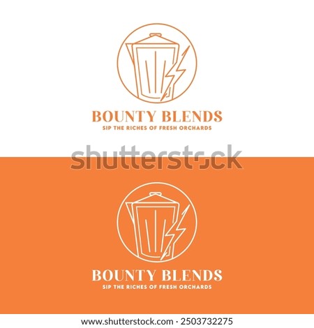 Bounty Blends Juice Bar Minimal Combination Mark Logo Design