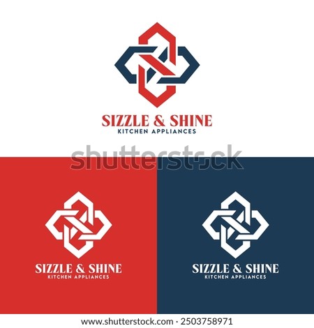 Sizzles and Shine Kitchen Appliances Lettermark Logo Design