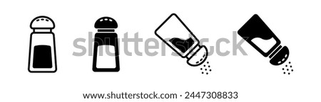Salt and pepper icon. Spice symbol. Seasoning and condiment shaker isolated illustration.