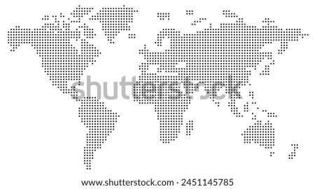 World map dotted illustration. Worldwide global map with dots. Earth atlas wallpaper.
