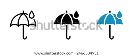 Water protection icon. Rain cover illustration. Umbrella icon. Weather forecast symbol isolated.