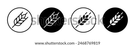 Wheat icon. Gluten symbol. Bakery logo. Natural, organic and healthy nourishment isolated illustration. Cereal pictogram. Bread sign.