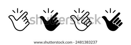 Finger snap icon. Snap of fingers gesture. Thumb click sign. Idea symbol. Easy to use vector illustration isolated.