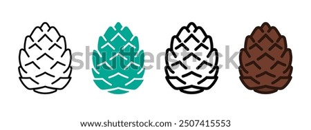 Pine cone icon. Pinecone line vector illustration. Christmas three plant linear pictogram. Evergreen forest symbol. Fir cedar or spruce conifer seed. Winter season coniferous tree outline concept