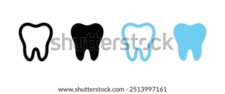 Tooth icon. Dental symbol. Teeth care vector illustration. Oral hygiene sign. Dentist clinic logo. Tooth health isolated concept. Toothache pictogram.