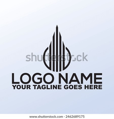 Black  Real Estate Logo. Construction Architecture Building Logo Design Template Real Estate Logo Image on White Background