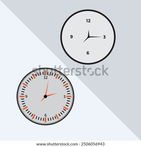 Time in reverse icons set. Back and return symbol. Clock sign with arrow. Vector illustration in outline style. Back in time clock icons