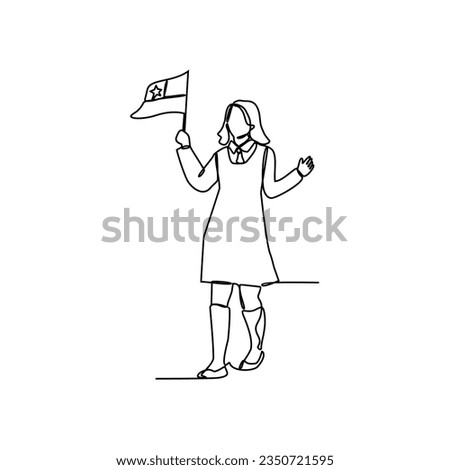 One continuous line drawing of school uniform in Chile with white background. Fashion education design in simple linear style. education design concept vector illustration.