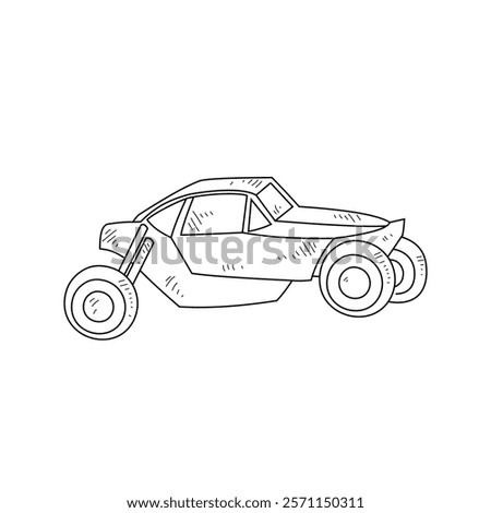 Off-Road Beast: A Minimalist Line Drawing Vector Design Capturing the Raw Power and Rugged Engineering of a off-road vehicle, Featuring Aggressive Suspension Lift, Oversized All-Terrain Tires. 