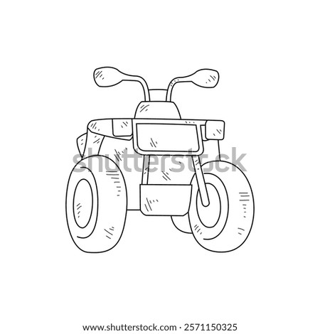 Off-Road Beast: A Minimalist Line Drawing Vector Design Capturing the Raw Power and Rugged Engineering of a off-road vehicle, Featuring Aggressive Suspension Lift, Oversized All-Terrain Tires. 