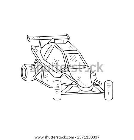 Off-Road Beast: A Minimalist Line Drawing Vector Design Capturing the Raw Power and Rugged Engineering of a off-road vehicle, Featuring Aggressive Suspension Lift, Oversized All-Terrain Tires. 