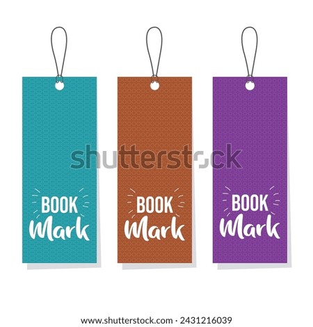 Bookmark design with multiple colors, A simple yet exquisite textured bookmark layout design, book lovers will love this three-color option.