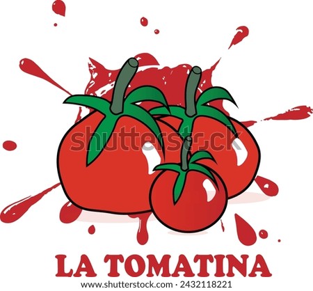 La Tomatina Fastival Vector Design, La Tomatina cultural tradition, Tomatoes throwing fight festival Vector Logo.