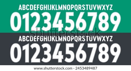 font vector team 2020 - 2021 kit sport style font. football style font with lines. werder bremen font. sports style letters and numbers for soccer team. 