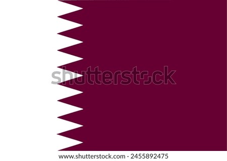 The flag of Qatar. Flag icon. Standard color. Vector illustration