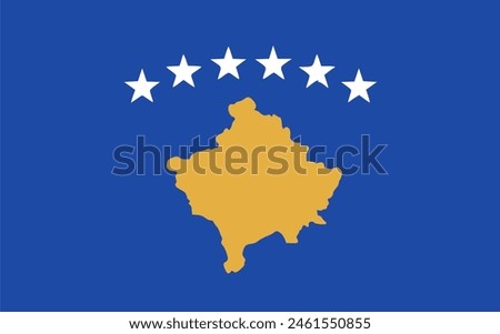 The flag of Kosovo. Flag icon. Standard color. Vector illustration.	
