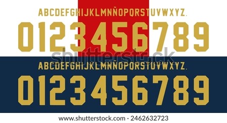 font vector team 2022 - 23 kit sport style font. football style font with lines and points inside. Ajax font. sports style letters and numbers for soccer team. Netherlands league	