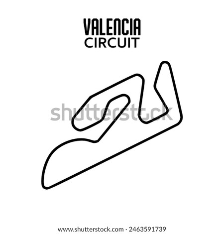 Valencia International circuit. circuit for motorsport and autosport. Vector illustration.