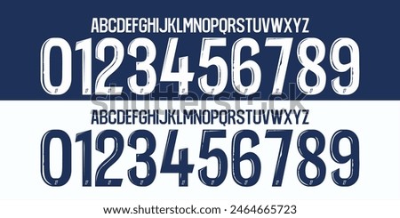 font vector team 2024-2025 kit sport style font. football style font with lines. paris football font. sports style letters and numbers for soccer team. Home Away