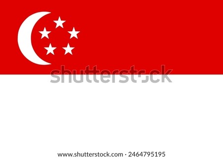 Flag of Singapore. Vector illustration	