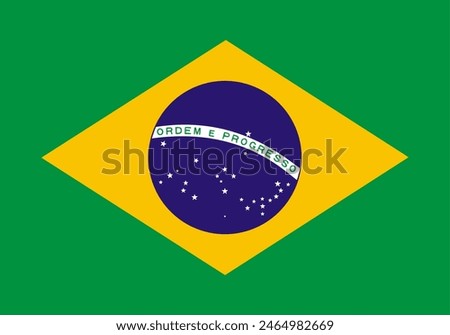 The flag of Brazil. Flag icon. Standard color.