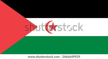 Flag of Western Sahara. Vector illustration	