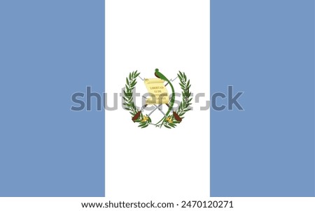 The flag of Guatemala. Flag icon. Standard color. Vector illustration.	